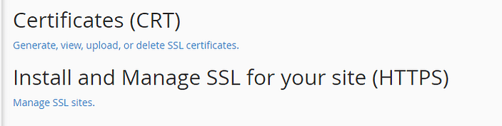 Administrar sus certificados SSL.