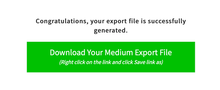 El botón Descargar archivo de exportación medio.