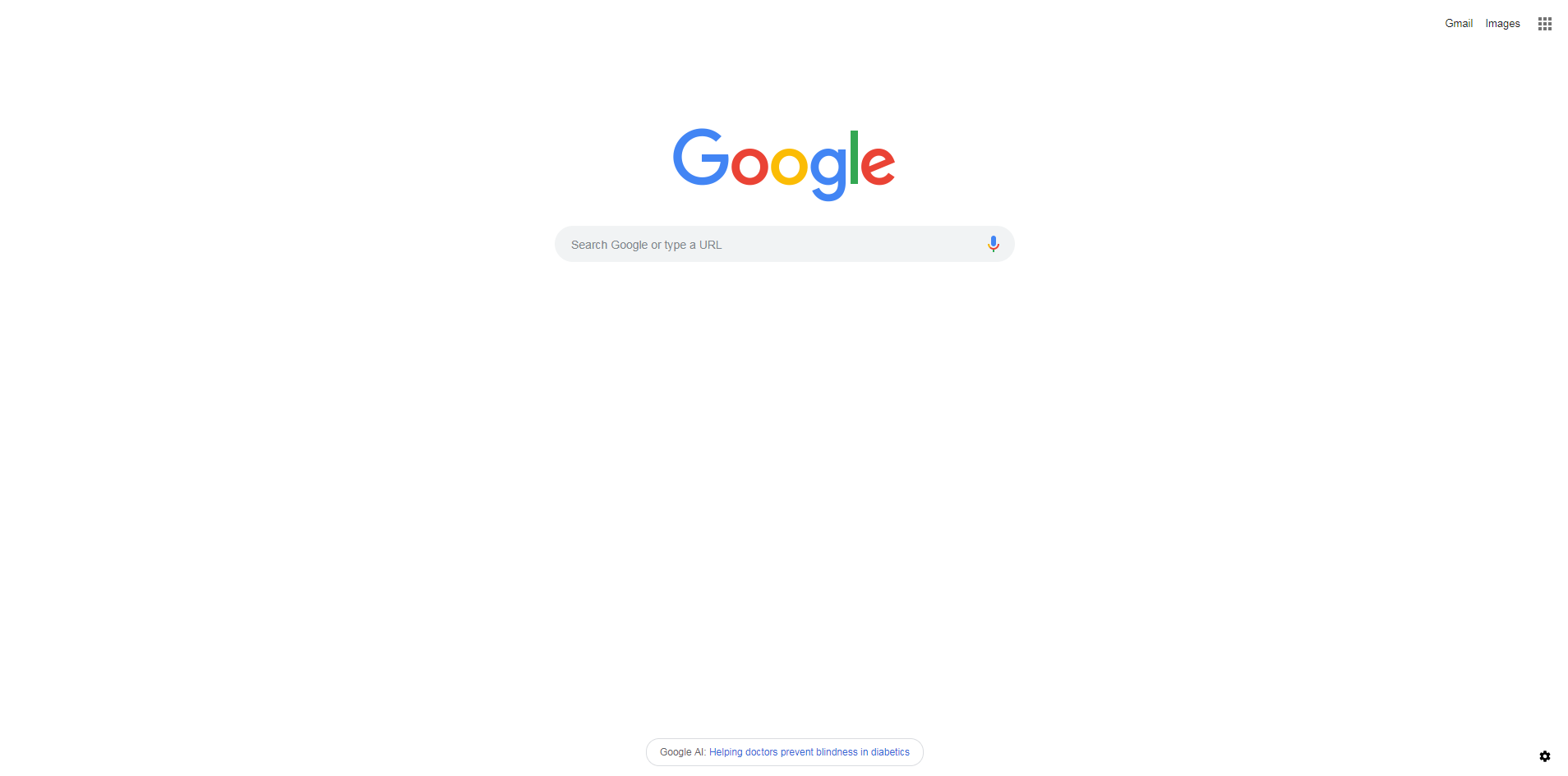 La página de inicio de Google.