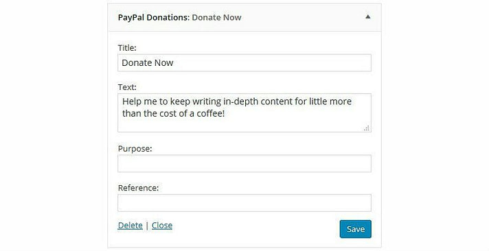 Widget de donaciones de PayPal 2